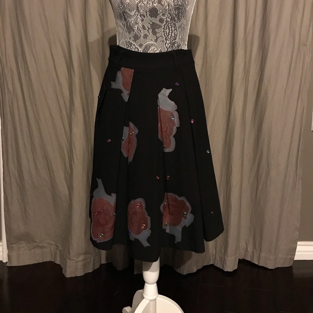 Vintage OMI Black Skirt with and jeweled details.